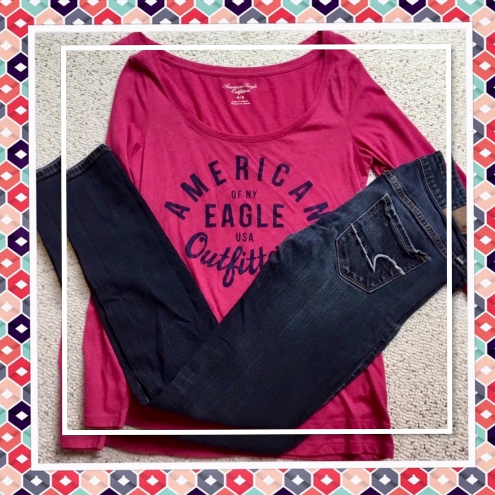 AMERICAN EAGLE WOMENS STRETCH SKINNY JEANS 4R